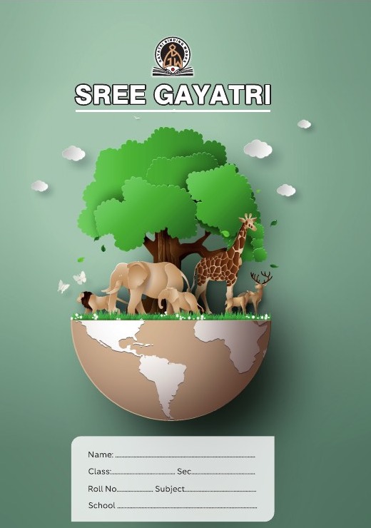 Sree Gayatri Save Earth wildlife notebook cover