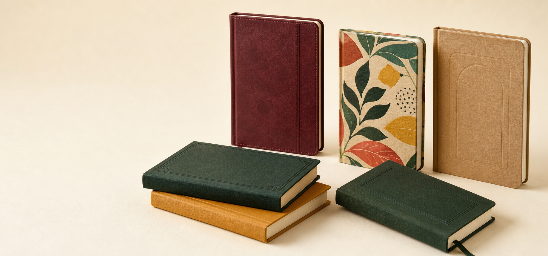 A curated collection of custom-bound notebooks and journals